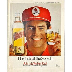 Johnnie Walker Red Scotch "The Luck of the Scotch" Vintage Print Ad 1970